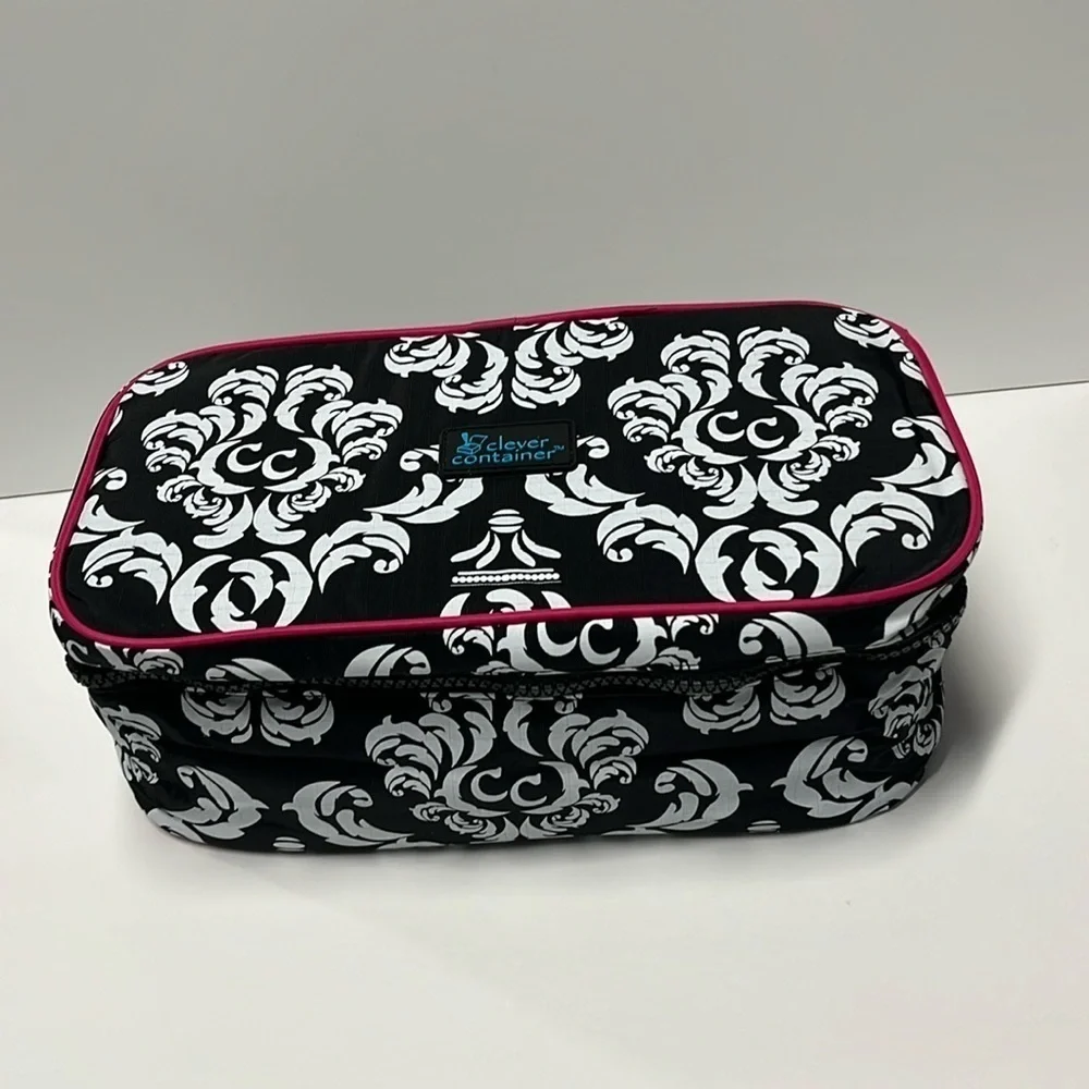 🆕 Travel Pouch For Makeup, Tech, Chargers and Much More Pink Black White